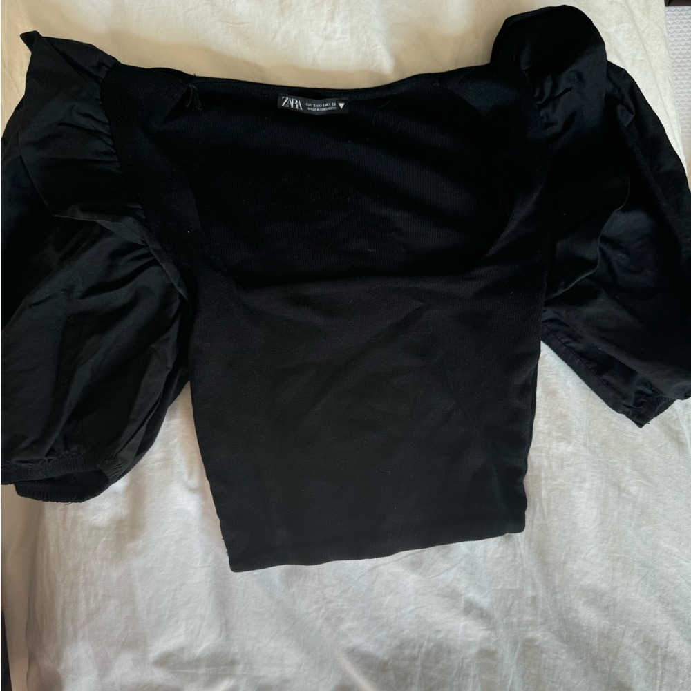 Black Zara crop top